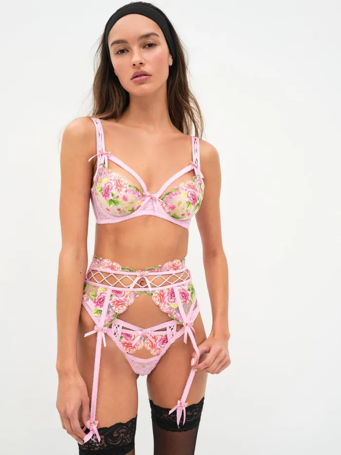 Women Sabrina Garter Belt Pink For Love and Lemons Lingerie