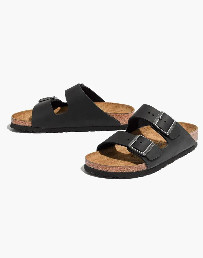 Women Sandals Madewell Birkenstock Arizona Sandals In BirkoFlor True Black