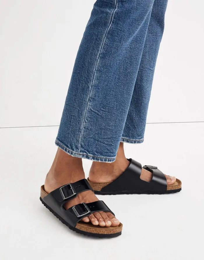 Women Sandals Madewell Birkenstock Arizona Sandals In BirkoFlor True Black