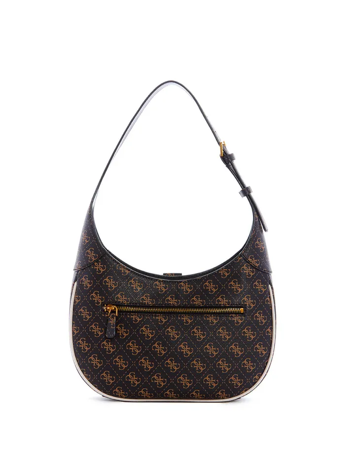 Women Satchel GUESS Black Brown Logo Maimie Hobo Bag Women Satchel GUESS Black Brown Logo Maimie Hobo Bag