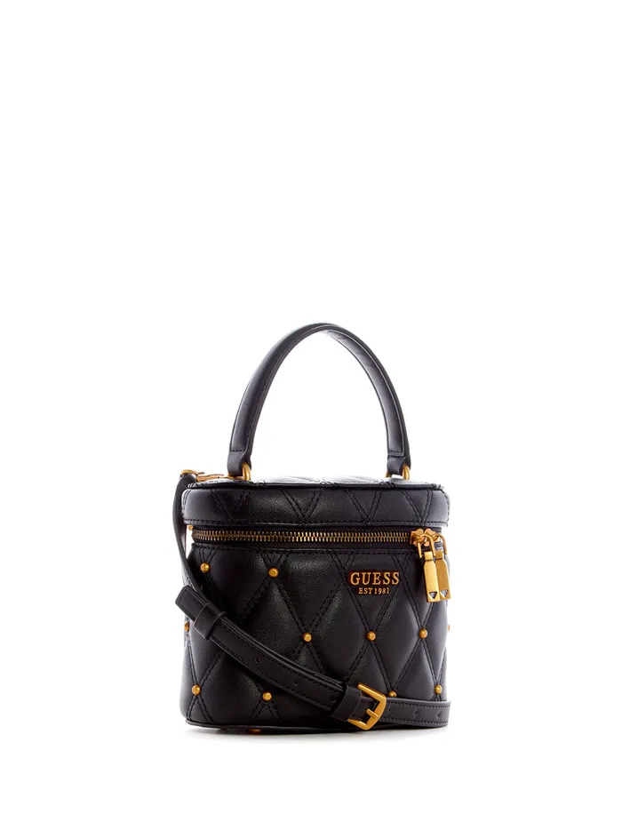 Women Satchel GUESS Black Triana Cannister Crossbody Bag Women Satchel GUESS Black Triana Cannister Crossbody Bag