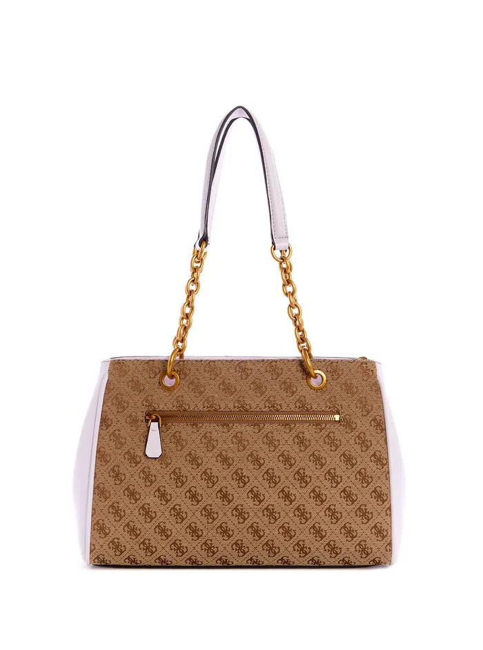 Women Satchel GUESS Brown Lilac Aviana Luxury Satchel