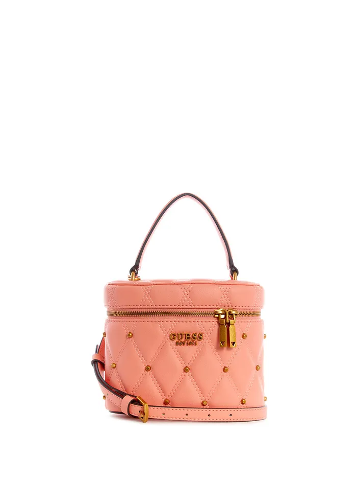 Women Satchel GUESS Orange Triana Cannister Crossbody Bag