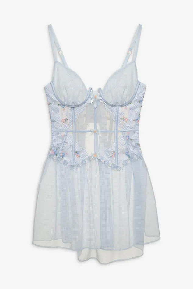 Women Scottie Slip Dress Blue For Love and Lemons Lingerie Women Scottie Slip Dress Blue For Love and Lemons Lingerie