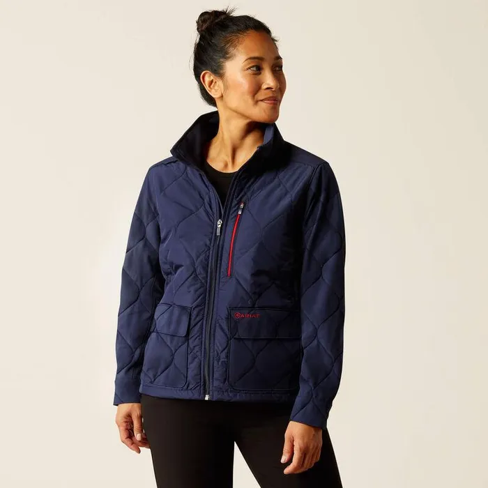 Women Scrubs Ariat Ambroise Insulated Scrub Jacket Navy