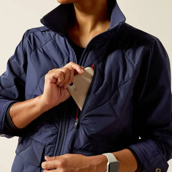 Women Scrubs Ariat Ambroise Insulated Scrub Jacket Navy