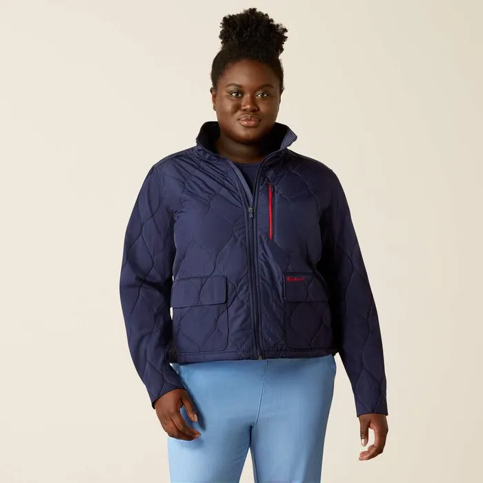 Women Scrubs Ariat Ambroise Insulated Scrub Jacket Navy