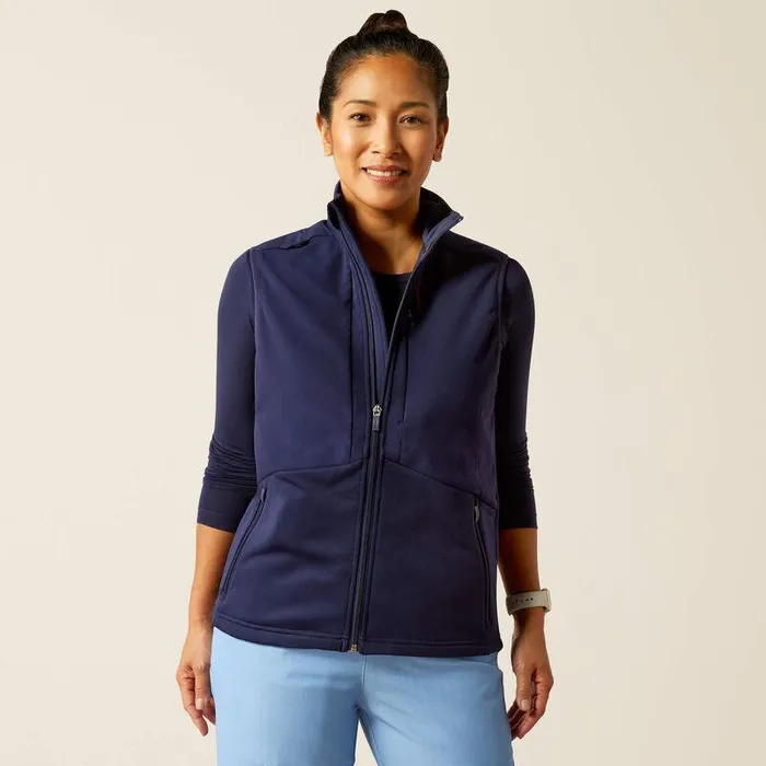 Women Scrubs Ariat Sina Fleece Scrub Vest Navy
