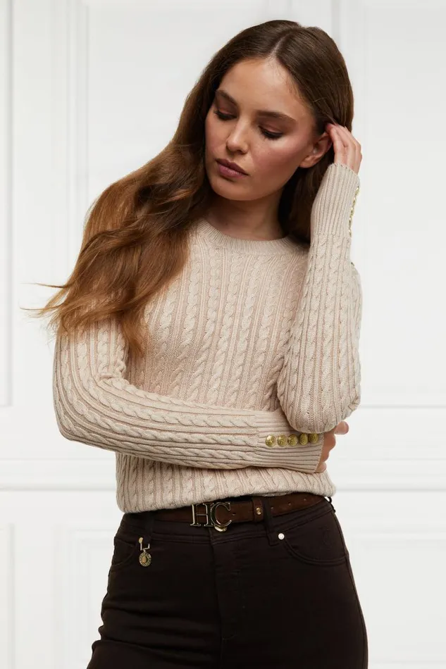 Women Seattle Cable Crew Knit Oatmeal Holland Cooper Knitwear Women Seattle Cable Crew Knit Oatmeal Holland Cooper Knitwear