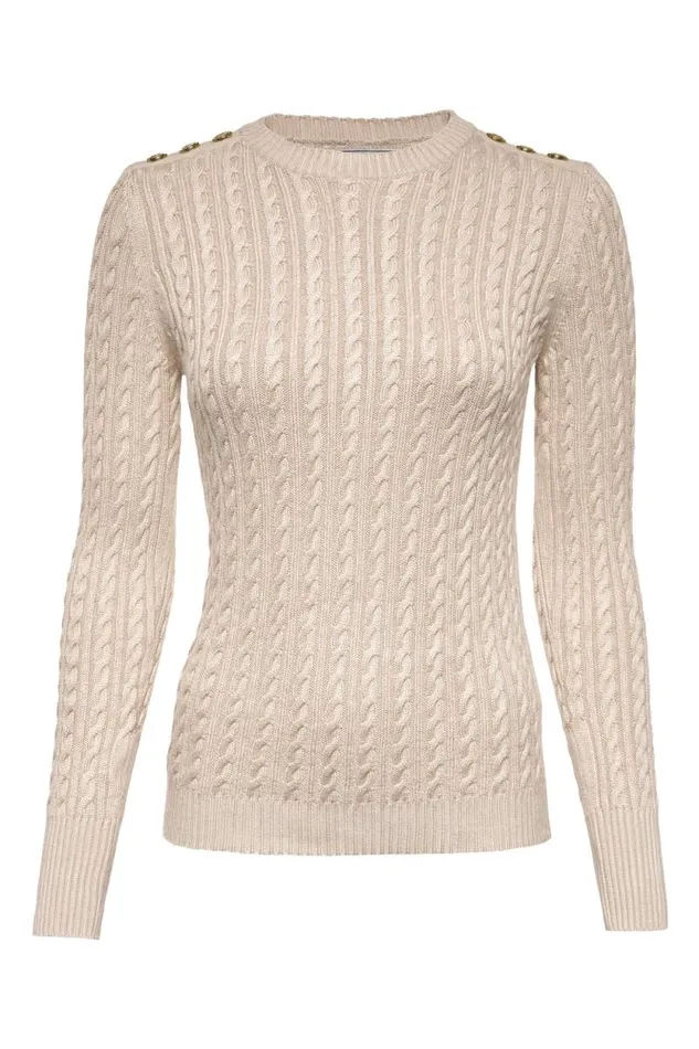 Women Seattle Cable Crew Knit Oatmeal Holland Cooper Knitwear Women Seattle Cable Crew Knit Oatmeal Holland Cooper Knitwear