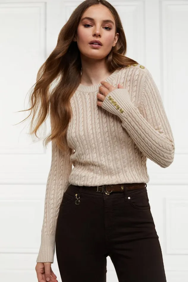Women Seattle Cable Crew Knit Oatmeal Holland Cooper Knitwear Women Seattle Cable Crew Knit Oatmeal Holland Cooper Knitwear