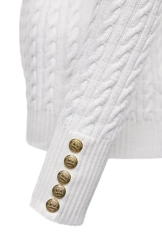 Women Seattle Cable Crew Knit White Holland Cooper Knitwear
