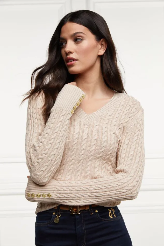 Women Seattle VNeck Knit Oatmeal Holland Cooper Knitwear Women Seattle VNeck Knit Oatmeal Holland Cooper Knitwear