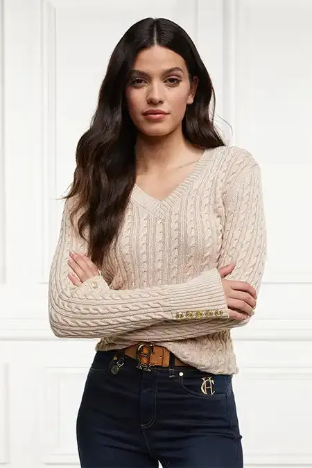 Women Seattle VNeck Knit Oatmeal Holland Cooper Knitwear Women Seattle VNeck Knit Oatmeal Holland Cooper Knitwear