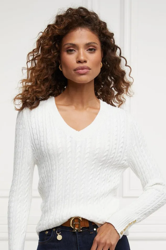 Women Seattle VNeck Knit Winter White Holland Cooper Knitwear
