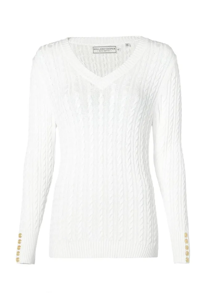 Women Seattle VNeck Knit Winter White Holland Cooper Knitwear Women Seattle VNeck Knit Winter White Holland Cooper Knitwear