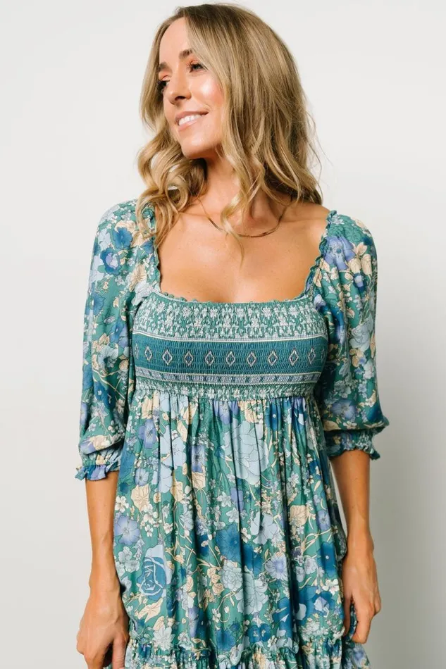 Women Shanna Tiered Dress Emerald Multi Baltic Born Midi Dresses