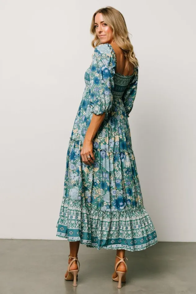 Women Shanna Tiered Dress Emerald Multi Baltic Born Midi Dresses