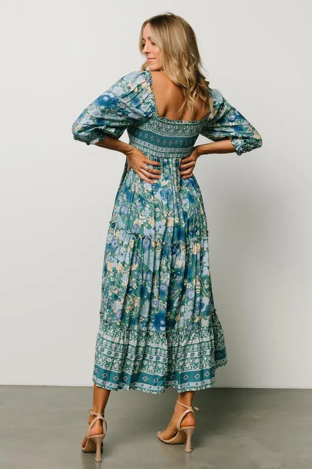 Women Shanna Tiered Dress Emerald Multi Baltic Born Midi Dresses