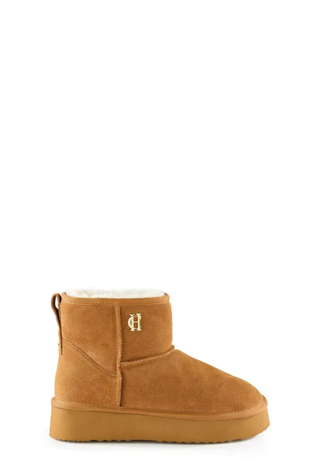 Women Shearling Platform Boot Tan Holland Cooper Shearling
