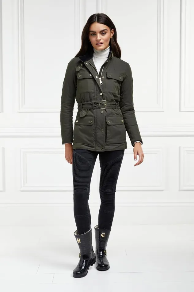 Women Sherpa Lined Chelsea Wellington Black Croc Holland Cooper Wellington Boots