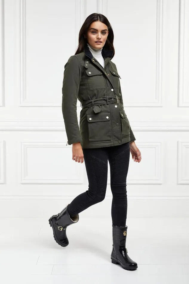 Women Sherpa Lined Chelsea Wellington Black Croc Holland Cooper Wellington Boots