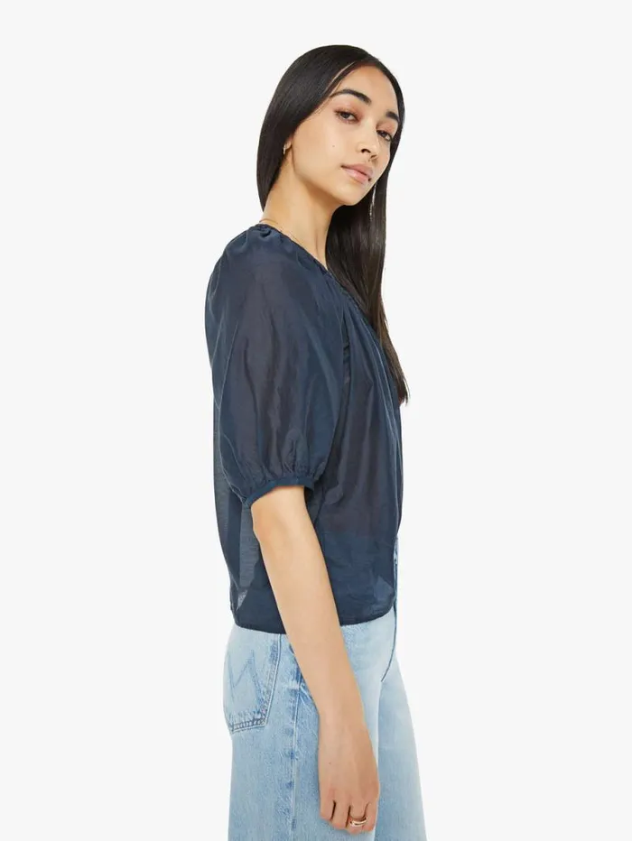 Women Shirts Mother Denim Blythe Top Blue Sapphire