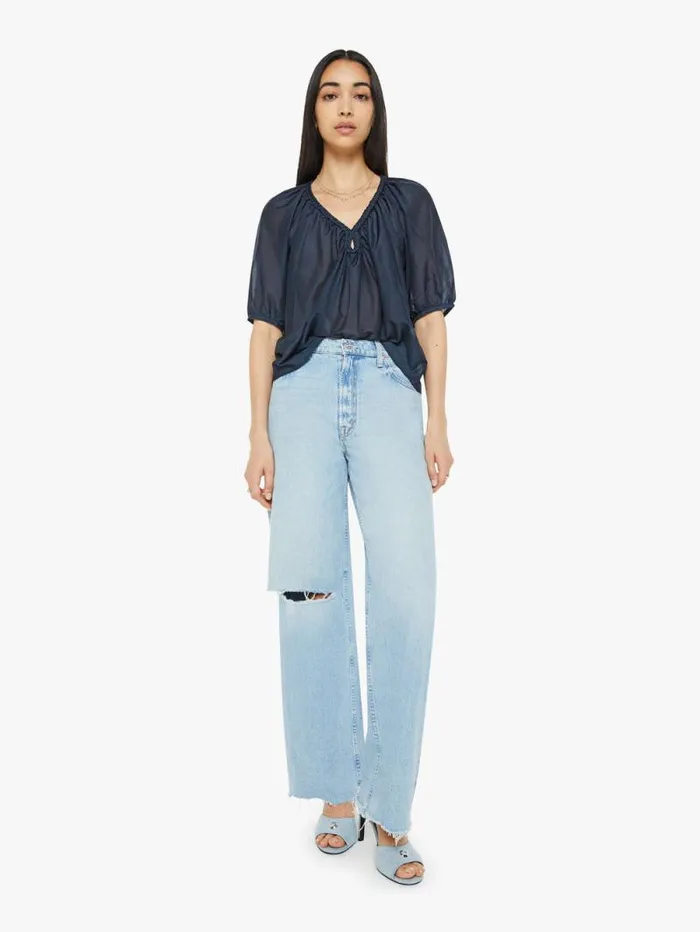 Women Shirts Mother Denim Blythe Top Blue Sapphire