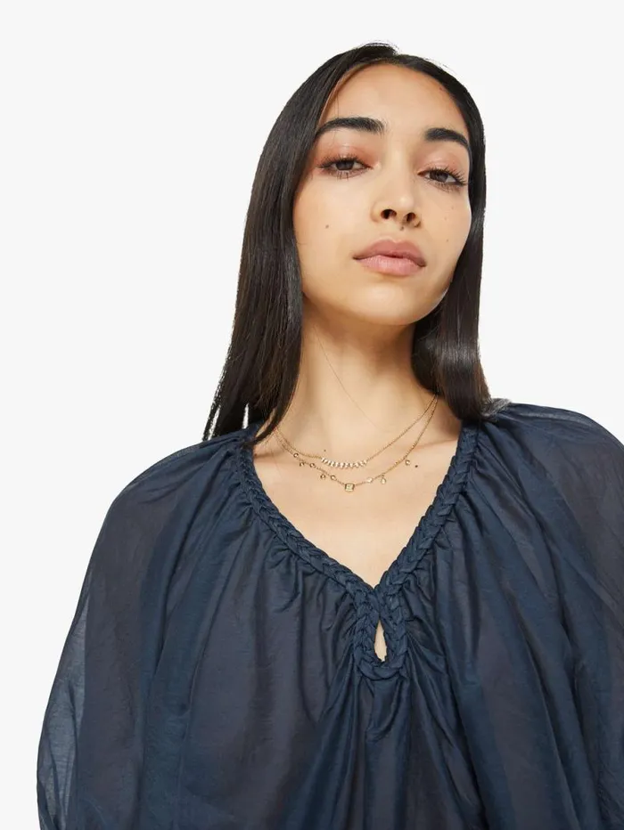 Women Shirts Mother Denim Blythe Top Blue Sapphire