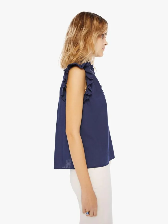 Women Shirts Mother Denim Brenna Top Blue navy