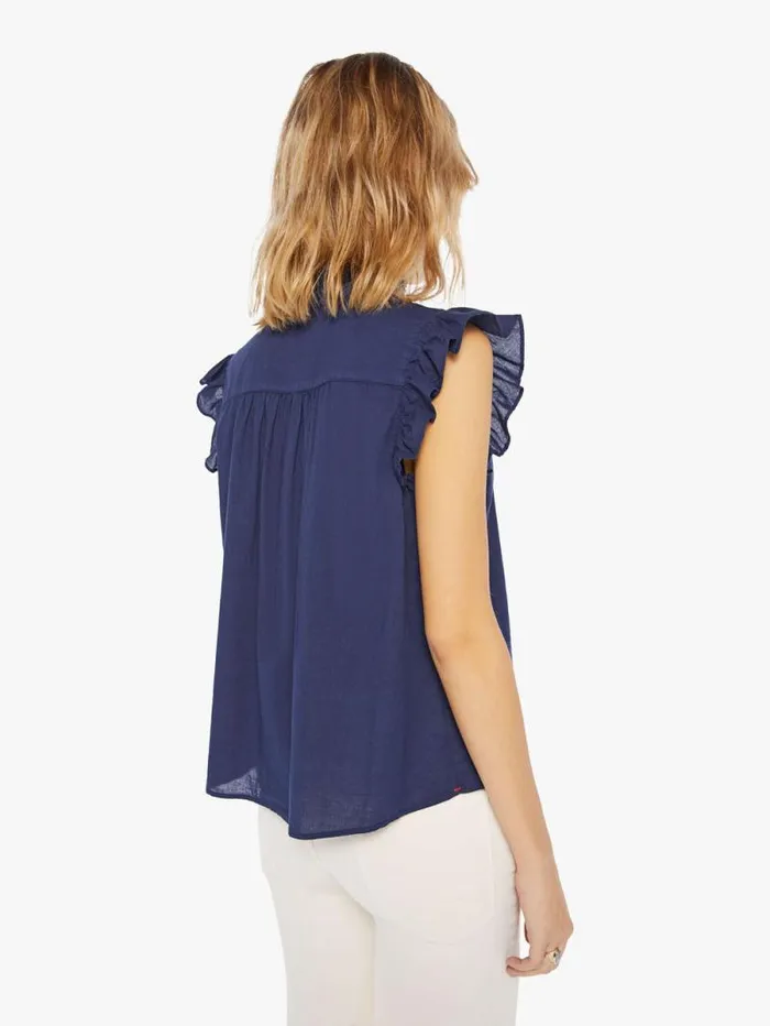 Women Shirts Mother Denim Brenna Top Blue navy