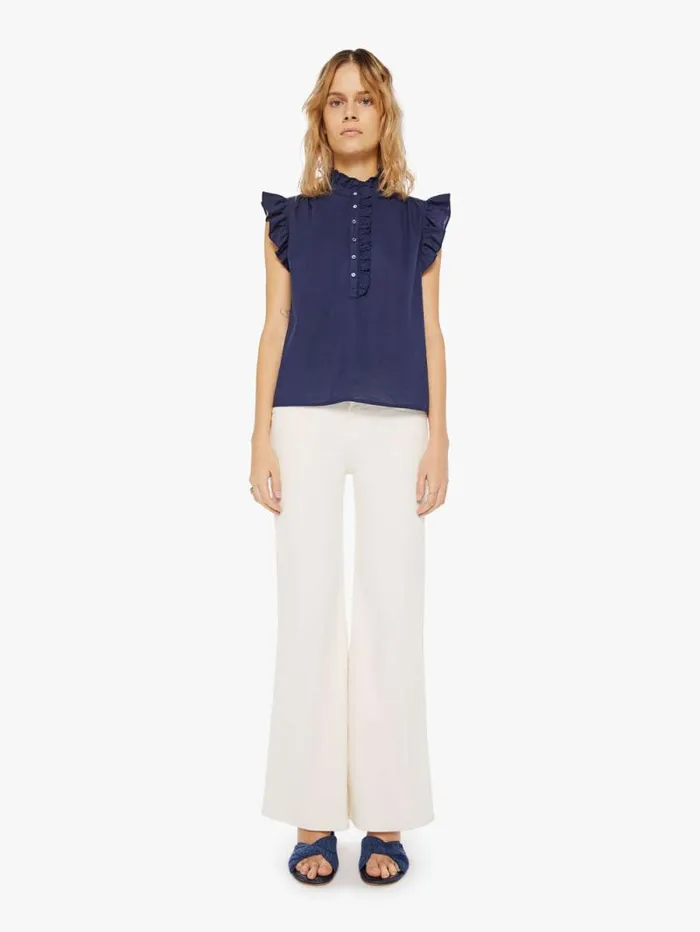 Women Shirts Mother Denim Brenna Top Blue navy