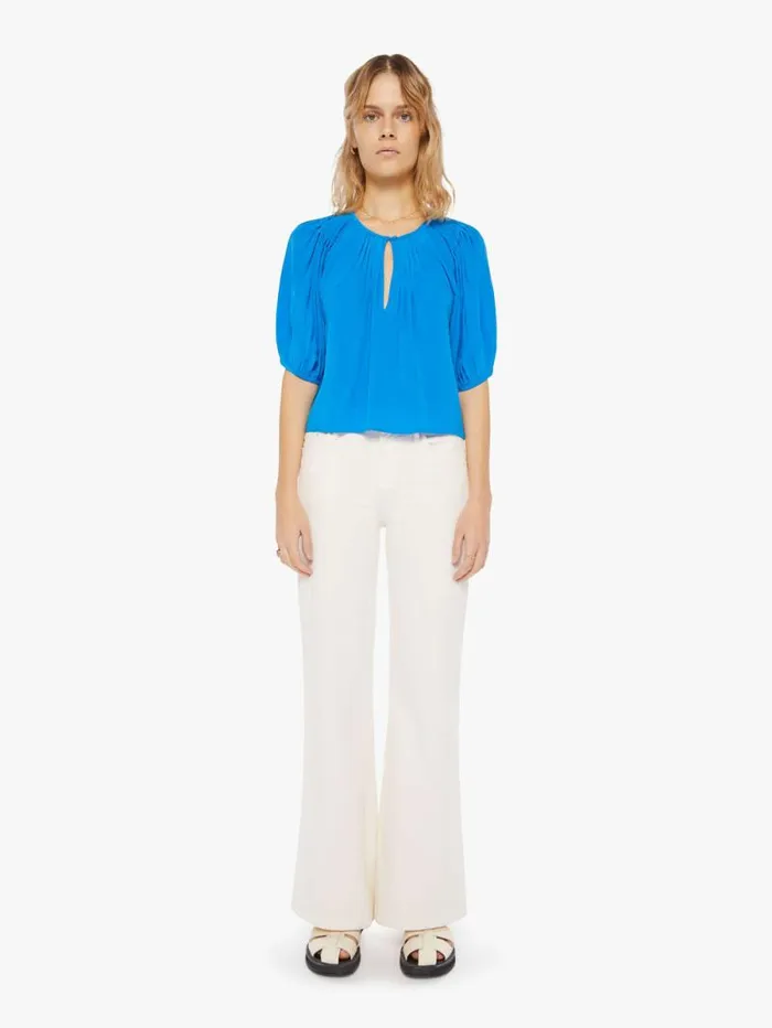 Women Shirts Mother Denim Louisa Top Blue Opal