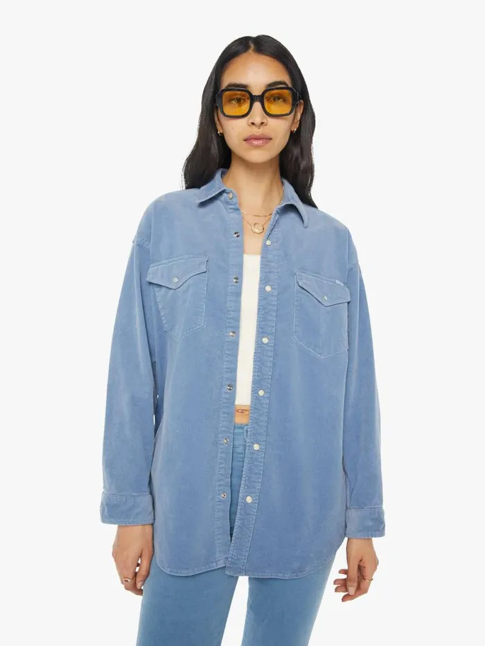 Women Shirts Mother Denim The Wild West Shirt Blue