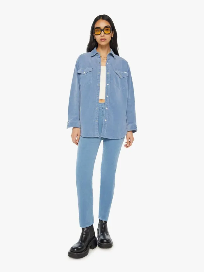 Women Shirts Mother Denim The Wild West Shirt Blue