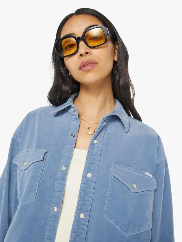 Women Shirts Mother Denim The Wild West Shirt Blue