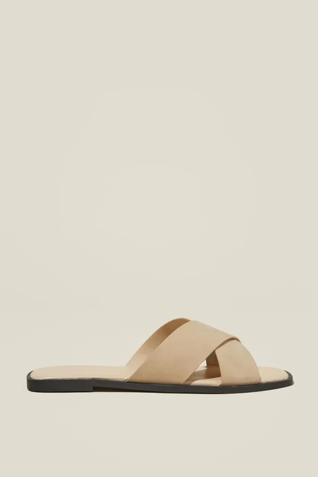 Women Shoes and Slippers Cotton On Cloverly Crossover Slide Light Sand Nubuck