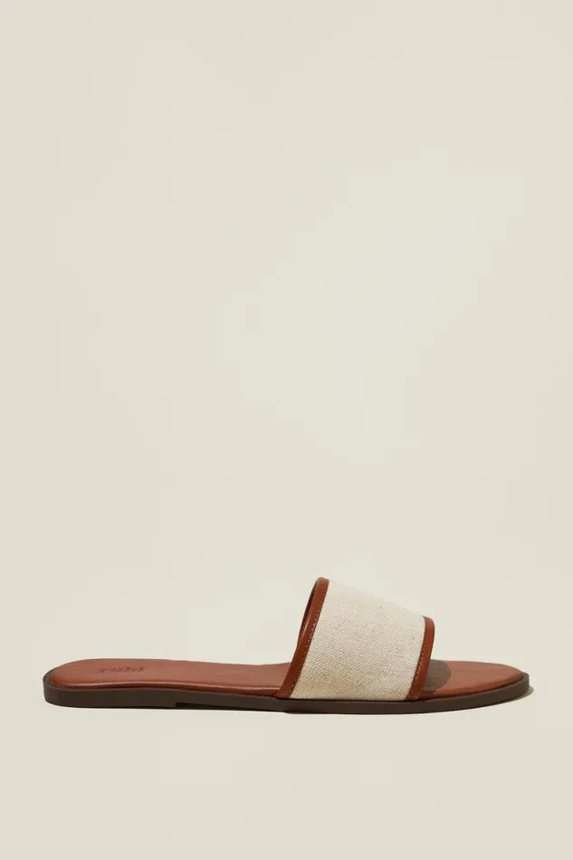 Women Shoes and Slippers Cotton On Sorrento Single Vamp Tanecru Canvas