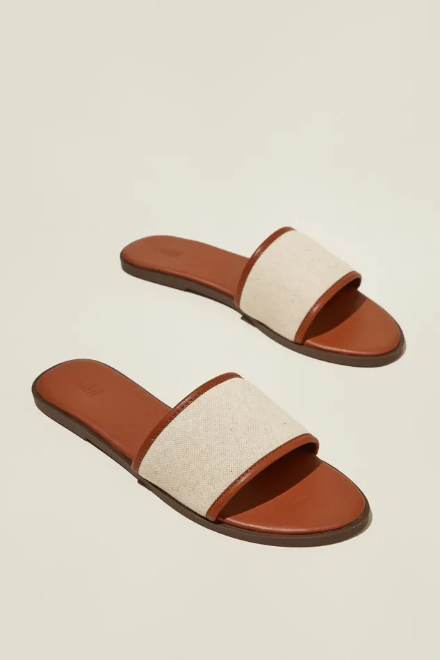 Women Shoes and Slippers Cotton On Sorrento Single Vamp Tanecru Canvas