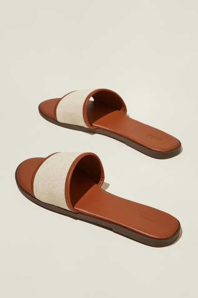 Women Shoes and Slippers Cotton On Sorrento Single Vamp Tanecru Canvas