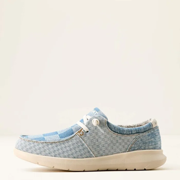 Women Shoes and Sneakers Ariat Hilo Shoe Mixed Light Checkered Denim