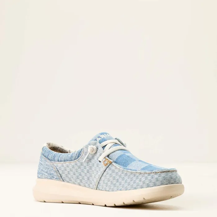 Women Shoes and Sneakers Ariat Hilo Shoe Mixed Light Checkered Denim