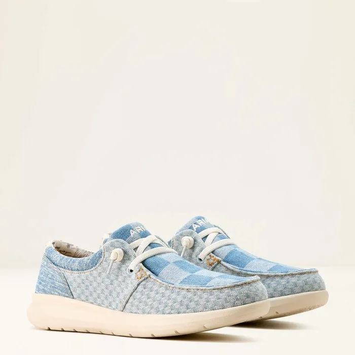Women Shoes and Sneakers Ariat Hilo Shoe Mixed Light Checkered Denim