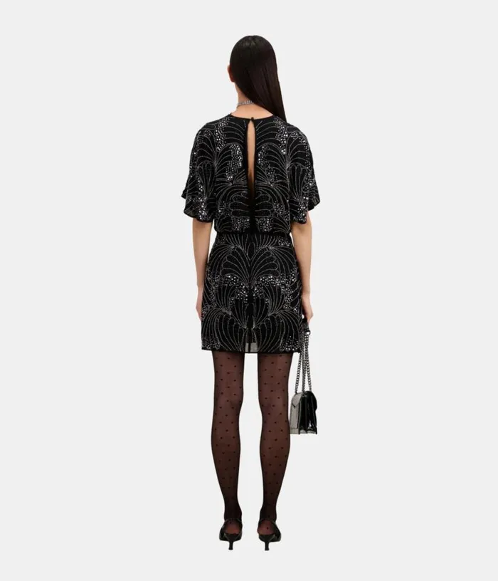 Women Short Black Dress With Sequins And Beads THE KOOPLES Dresses and Jumpsuits Women Short Black Dress With Sequins And Beads THE KOOPLES Dresses and Jumpsuits