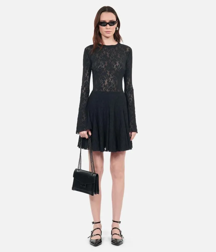 Women Short Black Lace Skater Dress THE KOOPLES Dresses and Jumpsuits