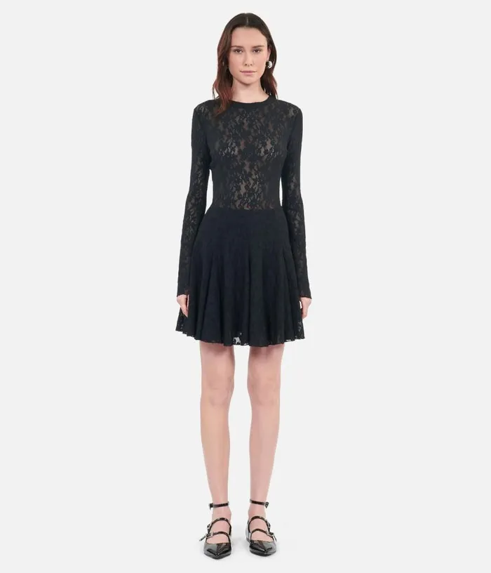Women Short Black Lace Skater Dress THE KOOPLES Dresses and Jumpsuits
