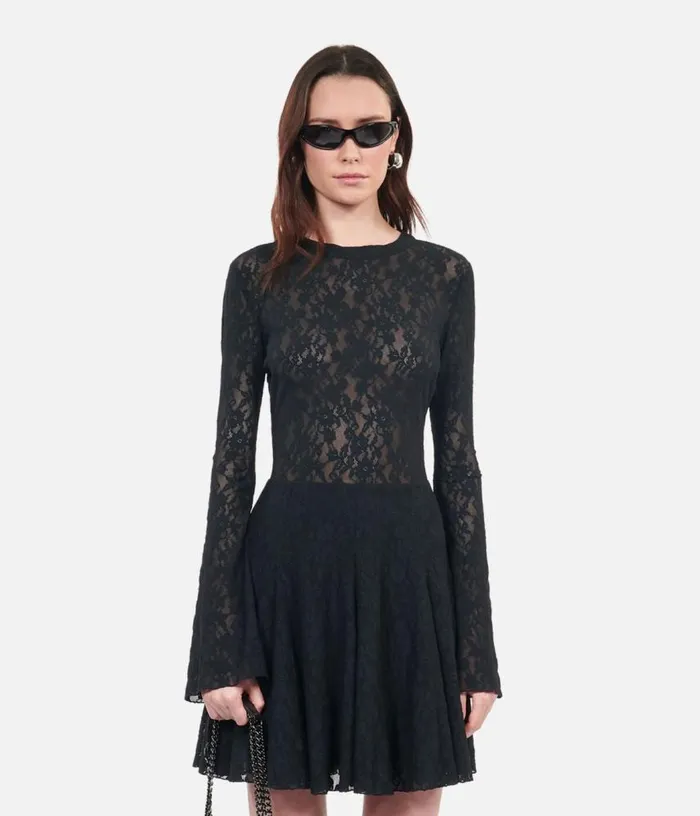 Women Short Black Lace Skater Dress THE KOOPLES Dresses and Jumpsuits