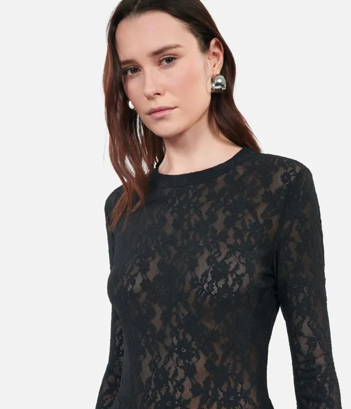 Women Short Black Lace Skater Dress THE KOOPLES Dresses and Jumpsuits