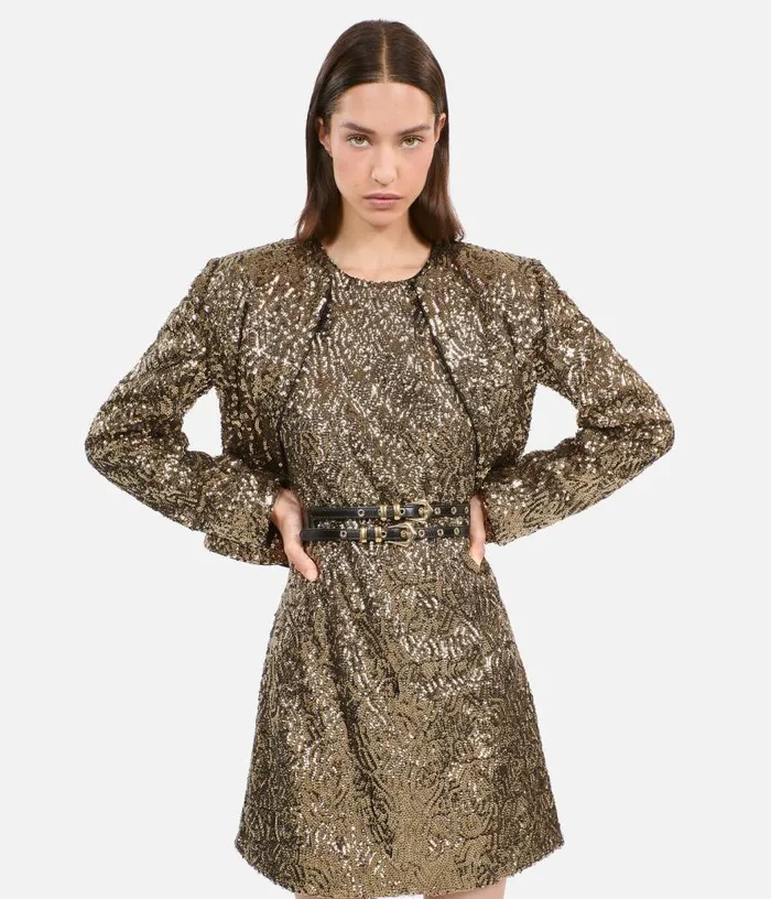 Women Short Jacket With Golden Sequins THE KOOPLES Blazers and Suits