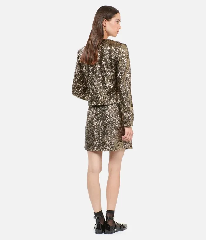 Women Short Jacket With Golden Sequins THE KOOPLES Blazers and Suits